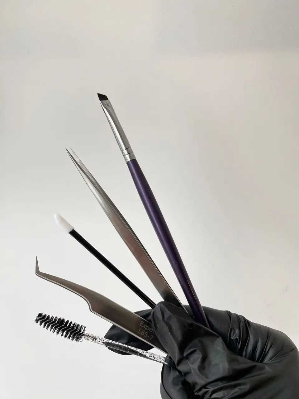 Brow tools laid out in the studio